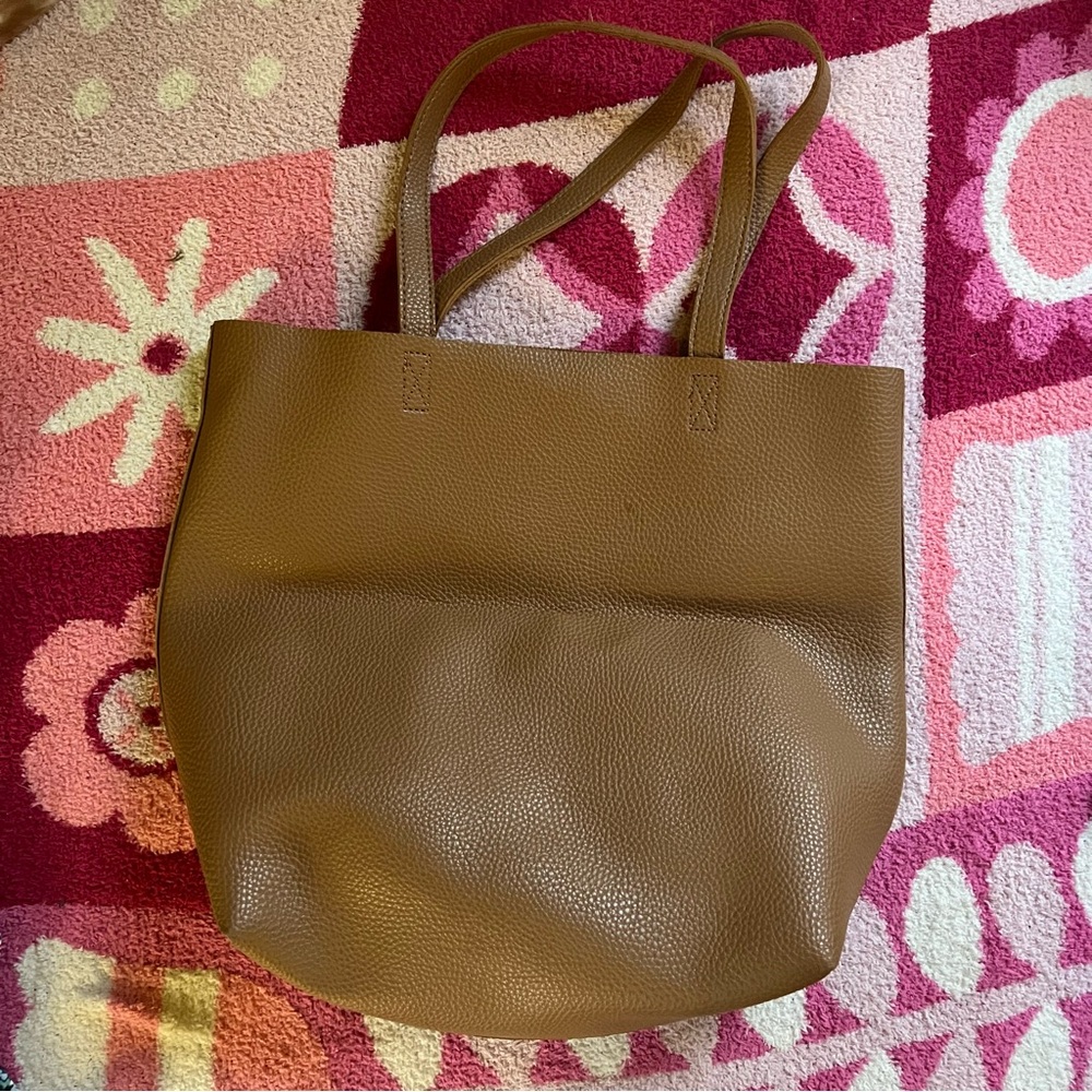 Tan leather tote